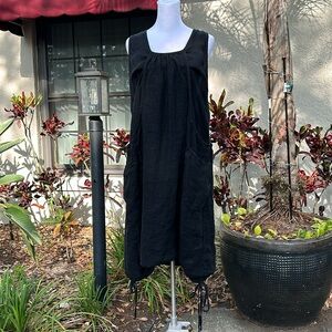 Completo Lino by Arthurio Black Medium Linen Dress Made in Turkey